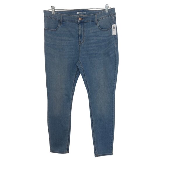 Old Navy Super Skinny Mid-Rise Jeans Womens 16 Short New Light Wash - Picture 1 of 10
